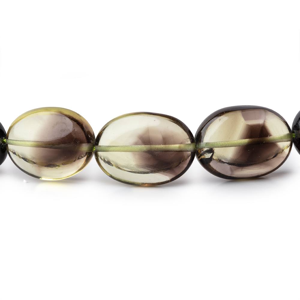 13–17mm Bi-Color Quartz Straight-Drilled Smooth Oval Beads, 16-Inch Strand