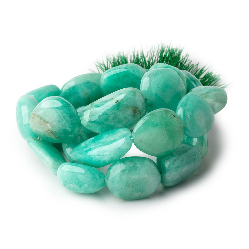Colombian Emerald Plain Nugget Bead Strand – 13 × 11–20 × 13mm