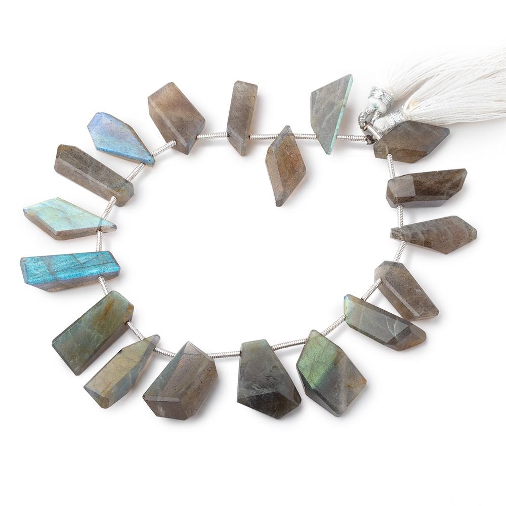 13x6–13x11mm Labradorite Top-Drilled Faceted Nugget Beads, 7.5-Inch Strand