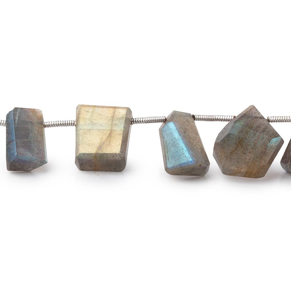 13x6–13x11mm Labradorite Top-Drilled Faceted Nugget Beads, 7.5-Inch Strand