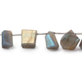 13x6–13x11mm Labradorite Top-Drilled Faceted Nugget Beads, 7.5-Inch Strand