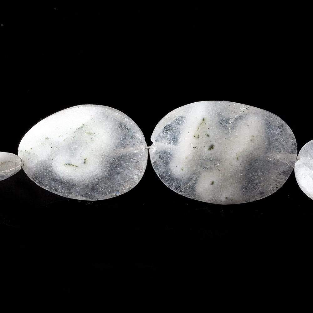 14–25mm Peacock Solar Quartz Straight-Drilled Faceted Oval Beads, 8.5-Inch Strand