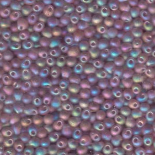 Miyuki Drop 2.8 mm DP28-142FR  Transparent Frosted Smoky Amethyst AB Drop Beads - 5 or 10 gm