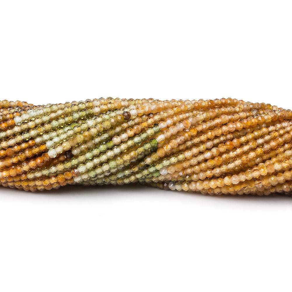 Multicolor Tourmaline Micro-Faceted Round Beads, 1.5mm, 13-Inch Strand