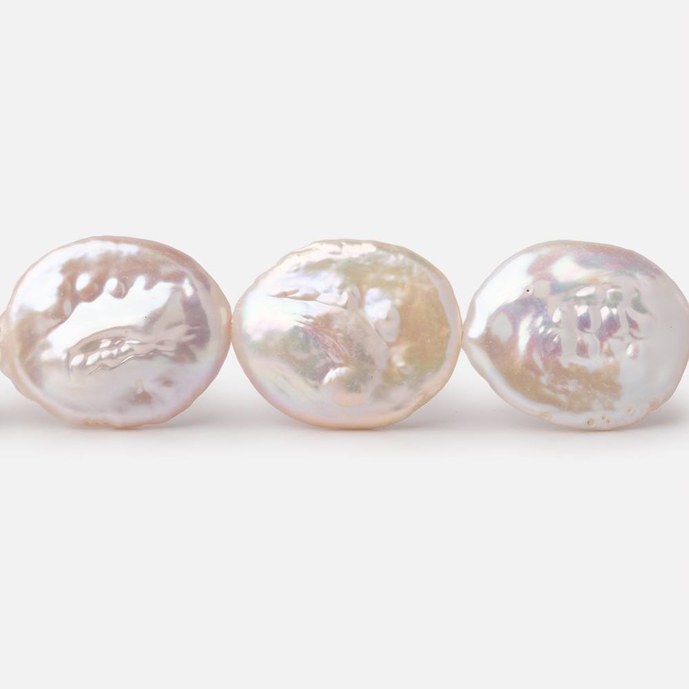 15x13-17x14mm Ros√© White Oval Freshwater Pearls 16 inch 23 Beads