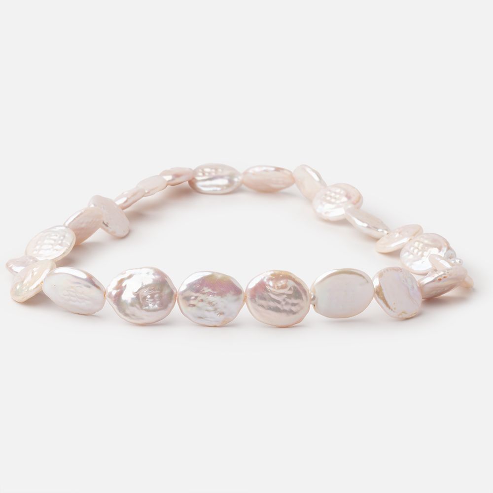 15x13-17x14mm Ros√© White Oval Freshwater Pearls 16 inch 23 Beads