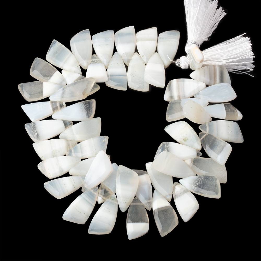 Banded Agate Faceted Fancy Briolette Beads, 16–17mm, 7.5-Inch Strand