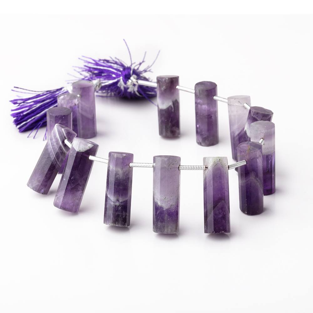Cape Amethyst Faceted Tube Beads, 7-Inch Strand