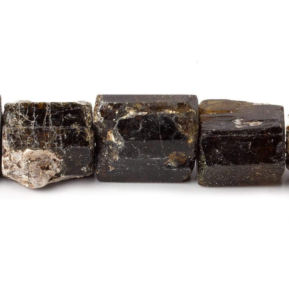 Chocolate Tourmaline Natural Crystal Beads, 16–20mm, 9 Beads