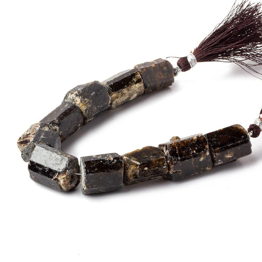 Chocolate Tourmaline Natural Crystal Beads, 16–20mm, 9 Beads