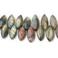 12x5–14x6mm Labradorite Unfaceted Marquise Beads, 7-Inch Strand