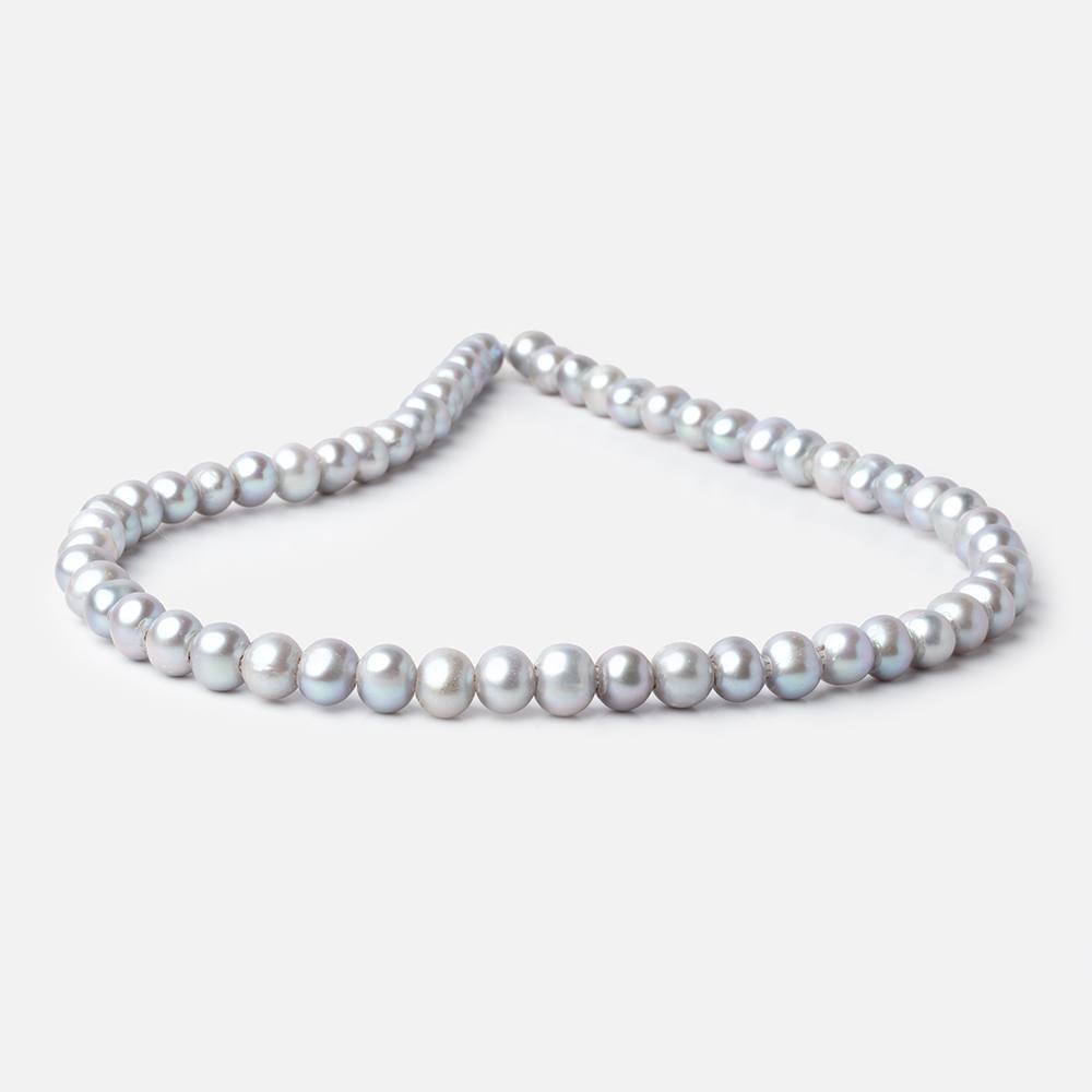 Tri-tone Silver Large-Hole Freshwater Pearl Strand – 8–9mm, 15 Inch