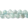 6.5mm Milky Aquamarine faceted pillow beads 7.5 inch 51 pieces A
