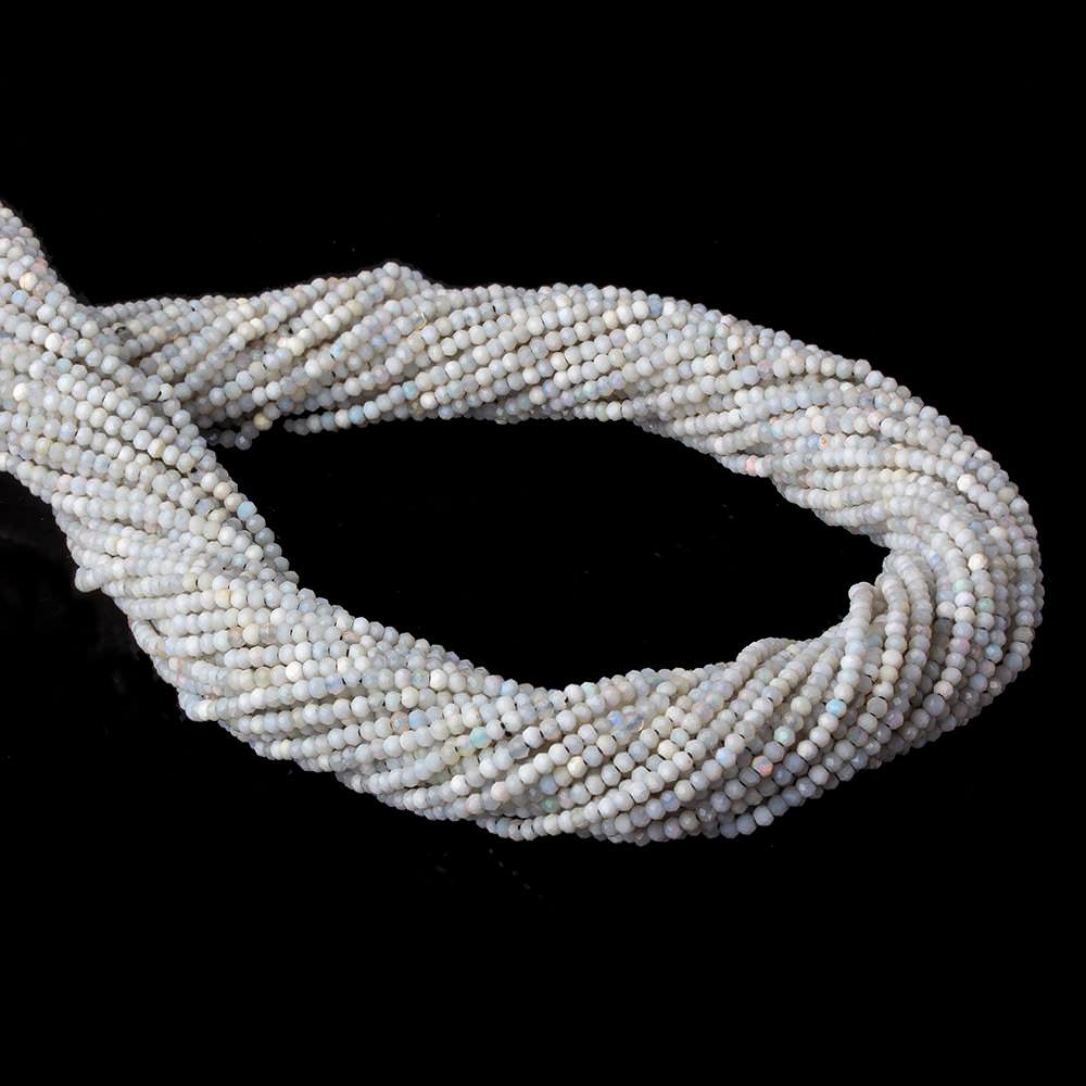 1.8mm Gray Australian Opal Micro-Faceted Rondelle Beads, 12.5-Inch Strand