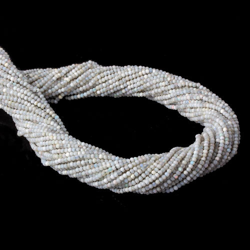 1.8mm Gray Australian Opal Micro-Faceted Rondelle Beads, 12.5-Inch Strand