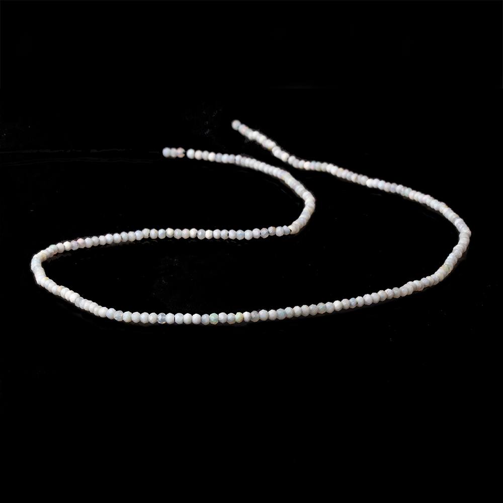 1.8mm Gray Australian Opal Micro-Faceted Rondelle Beads, 12.5-Inch Strand