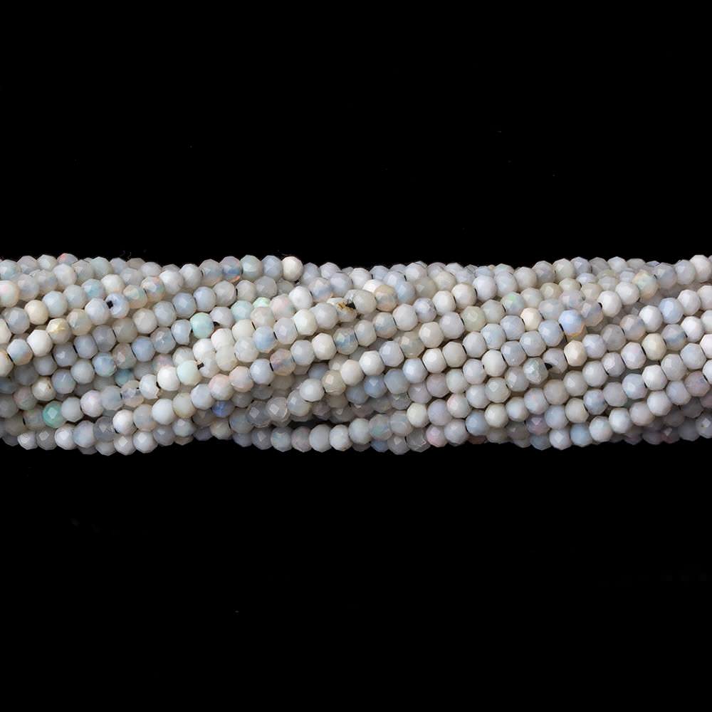 1.8mm Gray Australian Opal Micro-Faceted Rondelle Beads, 12.5-Inch Strand