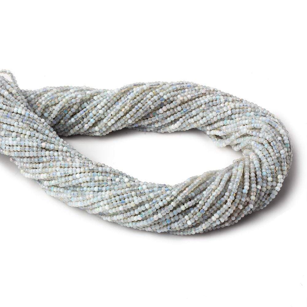 1.8mm Translucent Medium Grey Australian Opal micro faceted rondelle beads 12.5 inch 220 pieces AA