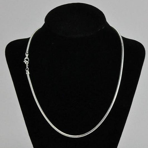 18" 1mm Snake Chain Necklace with Lobster Clasp - Sold by the Piece - Available in Silver & Gold - SNAKE1