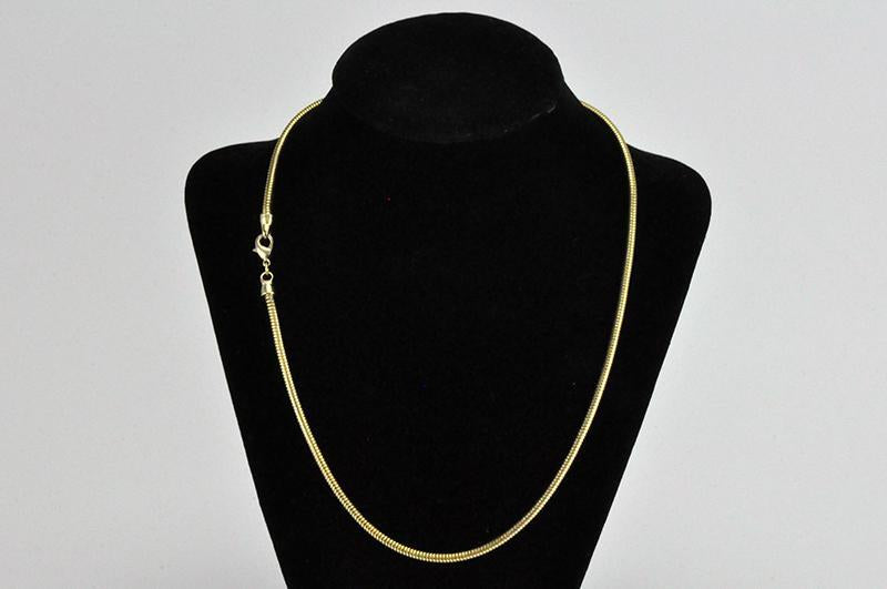 18" Snake Chain Necklace finished with Clasp - Sold by the Piece - Available in 9 Finishes - SNAKE2-N18