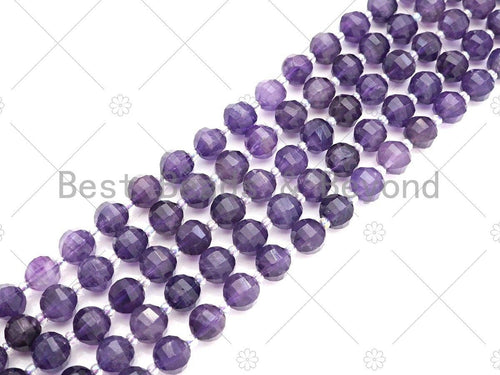 10mm Amethyst Lantern-Cut Round Beads, 15–16-Inch Strand