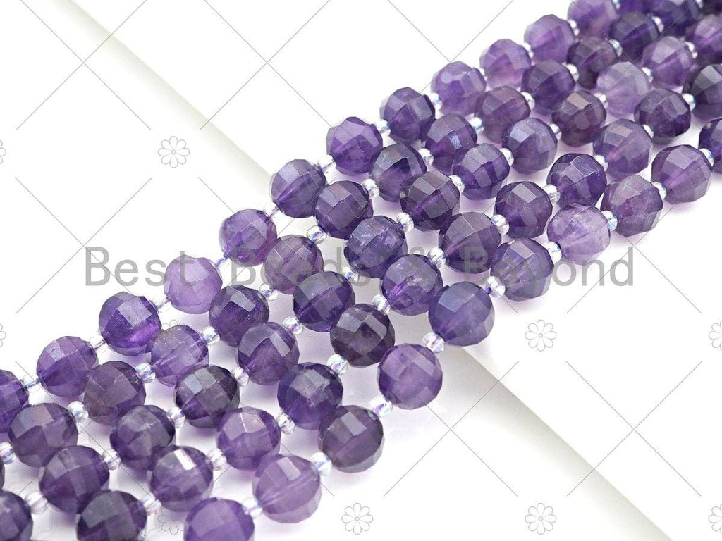 10mm Amethyst Lantern-Cut Round Beads, 15–16-Inch Strand