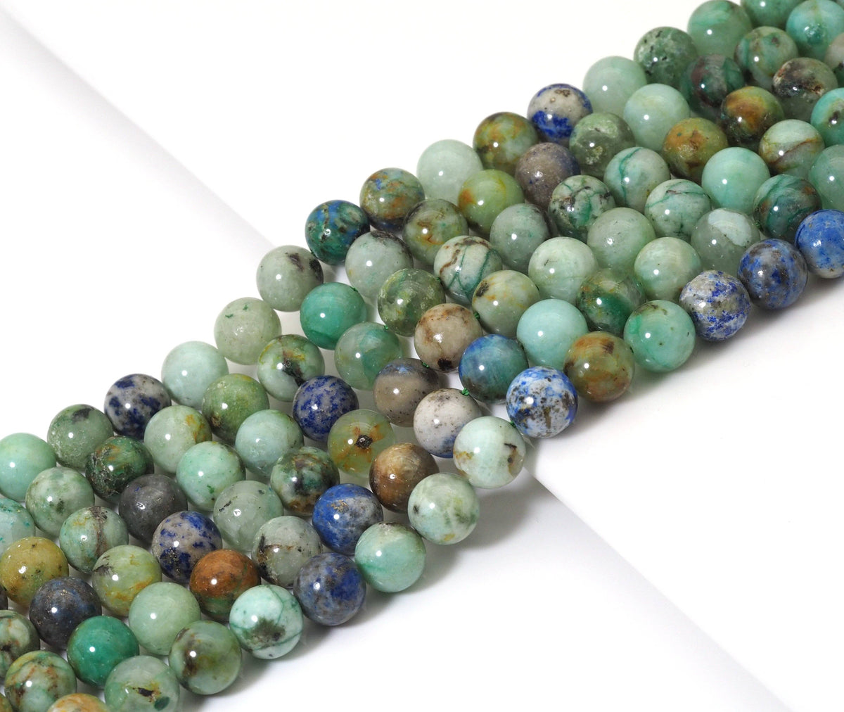 Chrysocolla Smooth Round Beads, 6mm, 8mm & 10mm, 15–16-Inch Strand