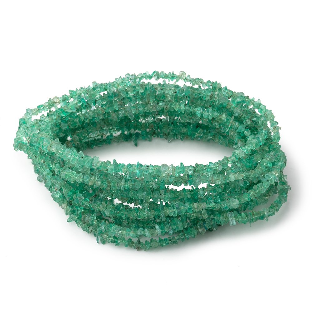 Zambian Emerald Faceted Chip Bead Strand – 2–3mm