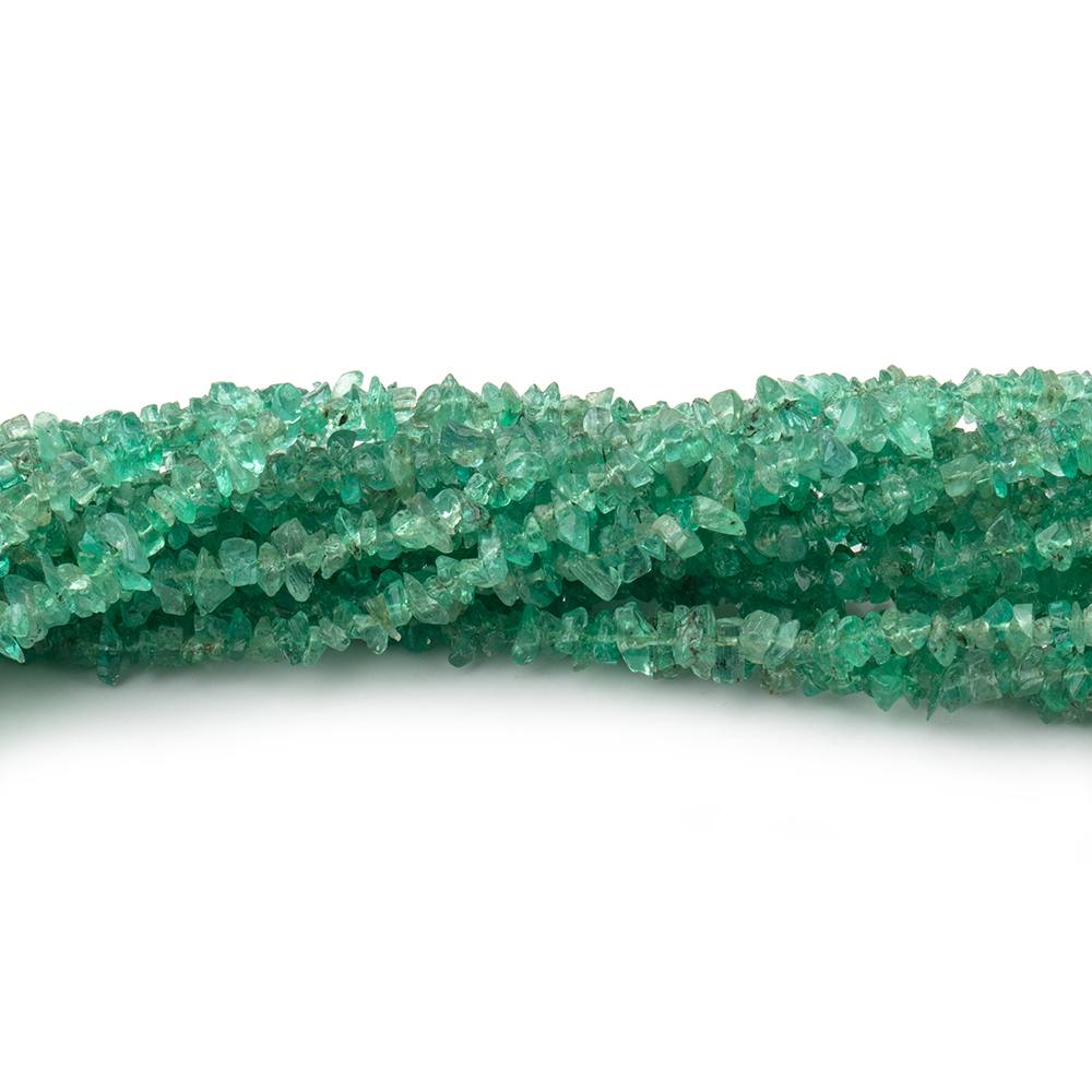 Zambian Emerald Faceted Chip Bead Strand – 2–3mm