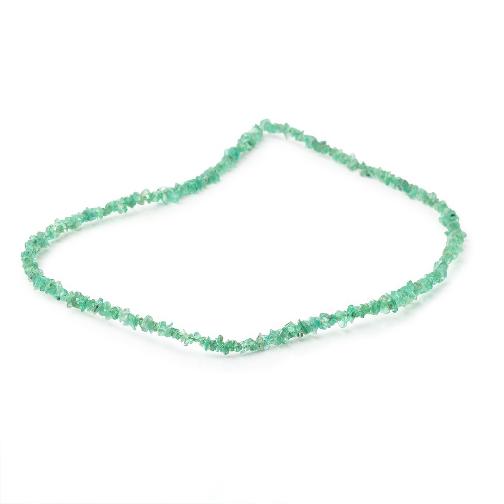 Zambian Emerald Faceted Chip Bead Strand – 2–3mm
