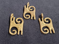 african brass pendant 3 adinkra symbol pendants sankofa set front view