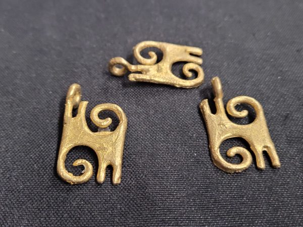 african brass pendant 3 adinkra symbol pendants sankofa close up detail