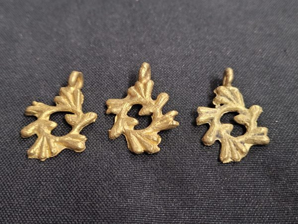 african brass pendant 3 adinkra symbol pendants gye nyame side view