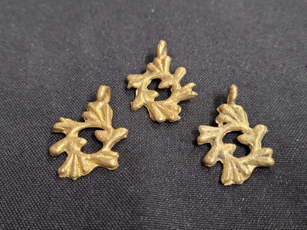 african brass pendant 3 adinkra symbol pendants gye nyame set front view