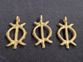 african brass pendant 3 adinkra symbol pendants set front view