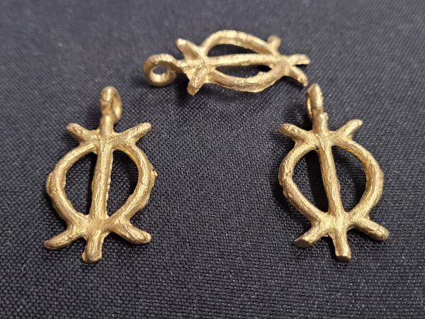 african brass pendant 3 adinkra symbol pendants on bracelet