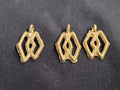 ashanti brass pendant 3 adinkra symbol pendants set front view