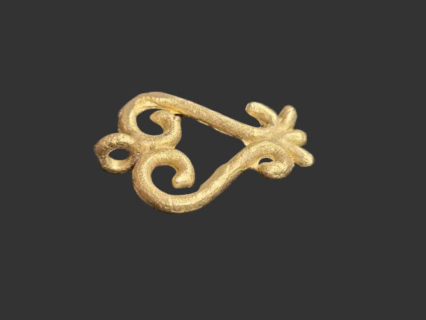 african brass sankofa adinkra pendant side view