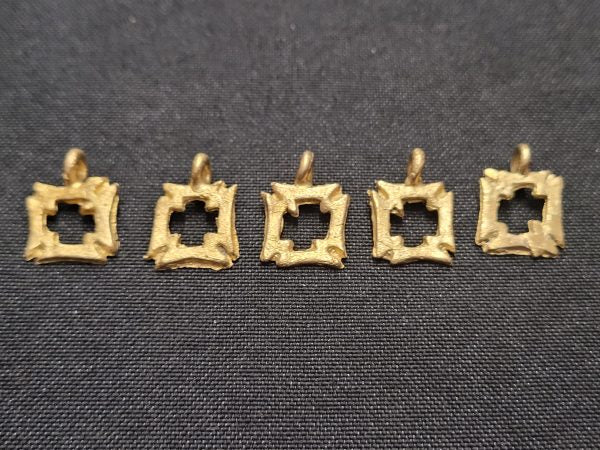 african brass pendant 5 adinkra symbol charms side view