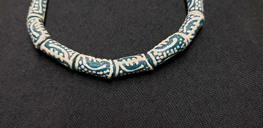 gye nyame african glass beads divine connection side view