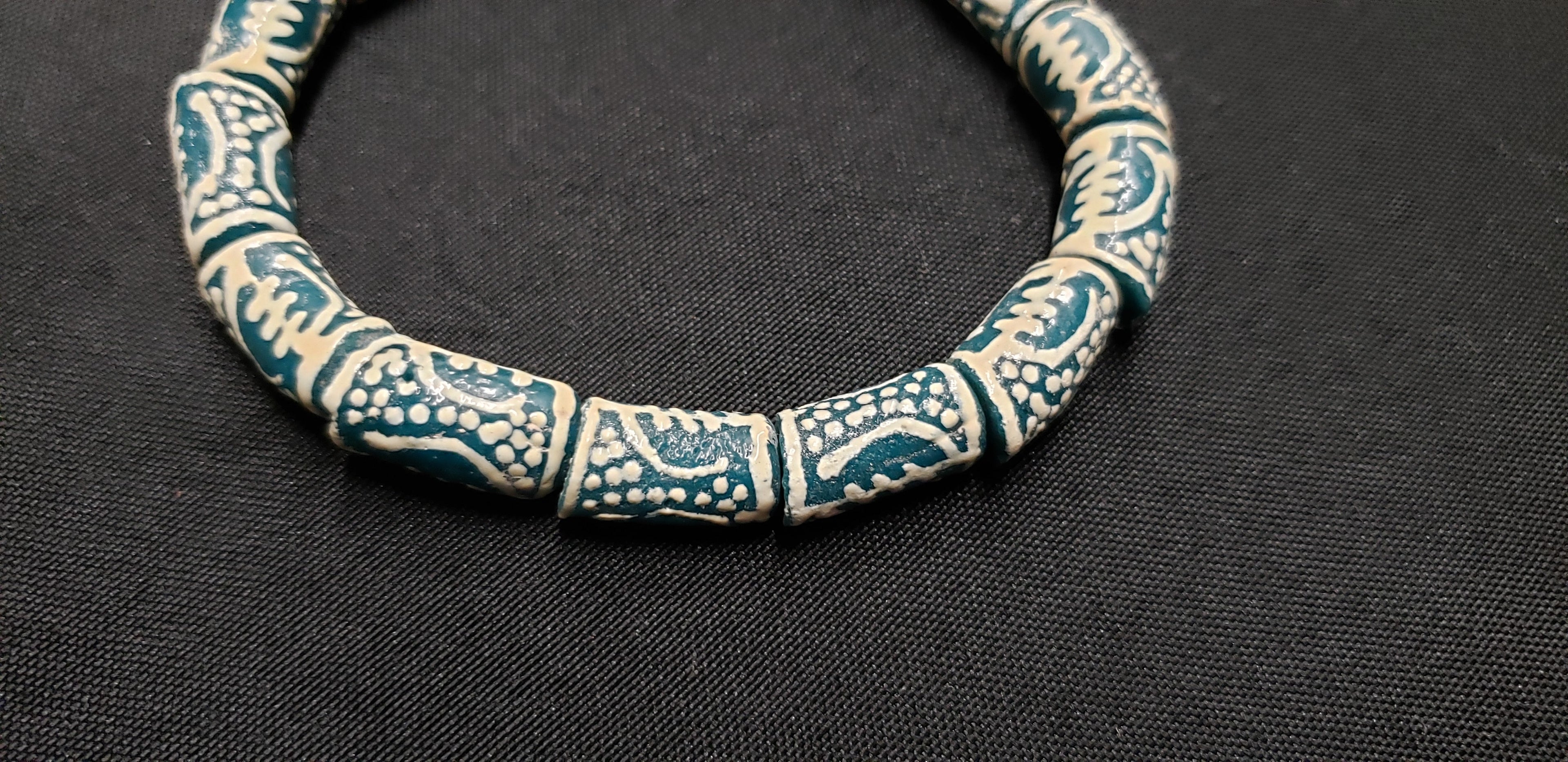 african beads gye nyame glass beads close up