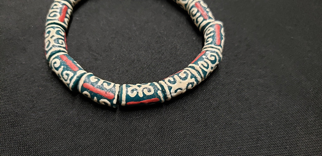 african recycled glass beads humility strength close up