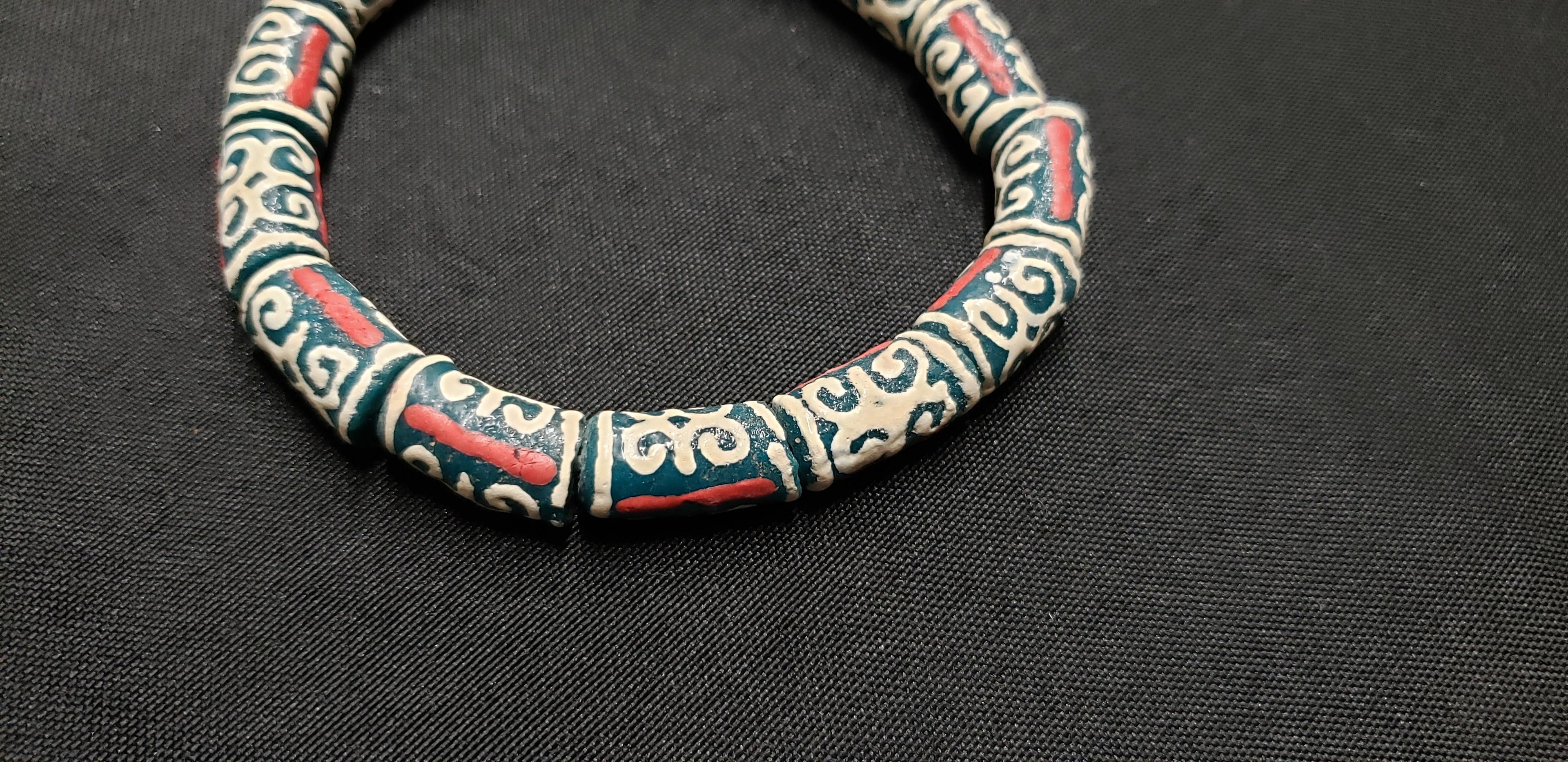 african recycled glass beads humility strength close up