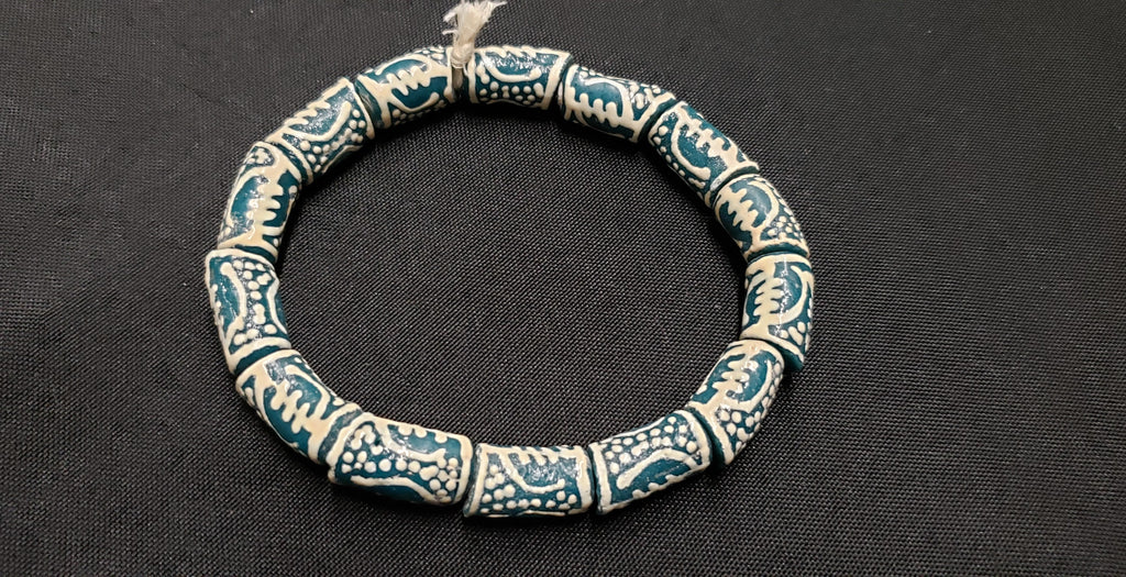 african beads gye nyame glass beads jewelry making strand top view