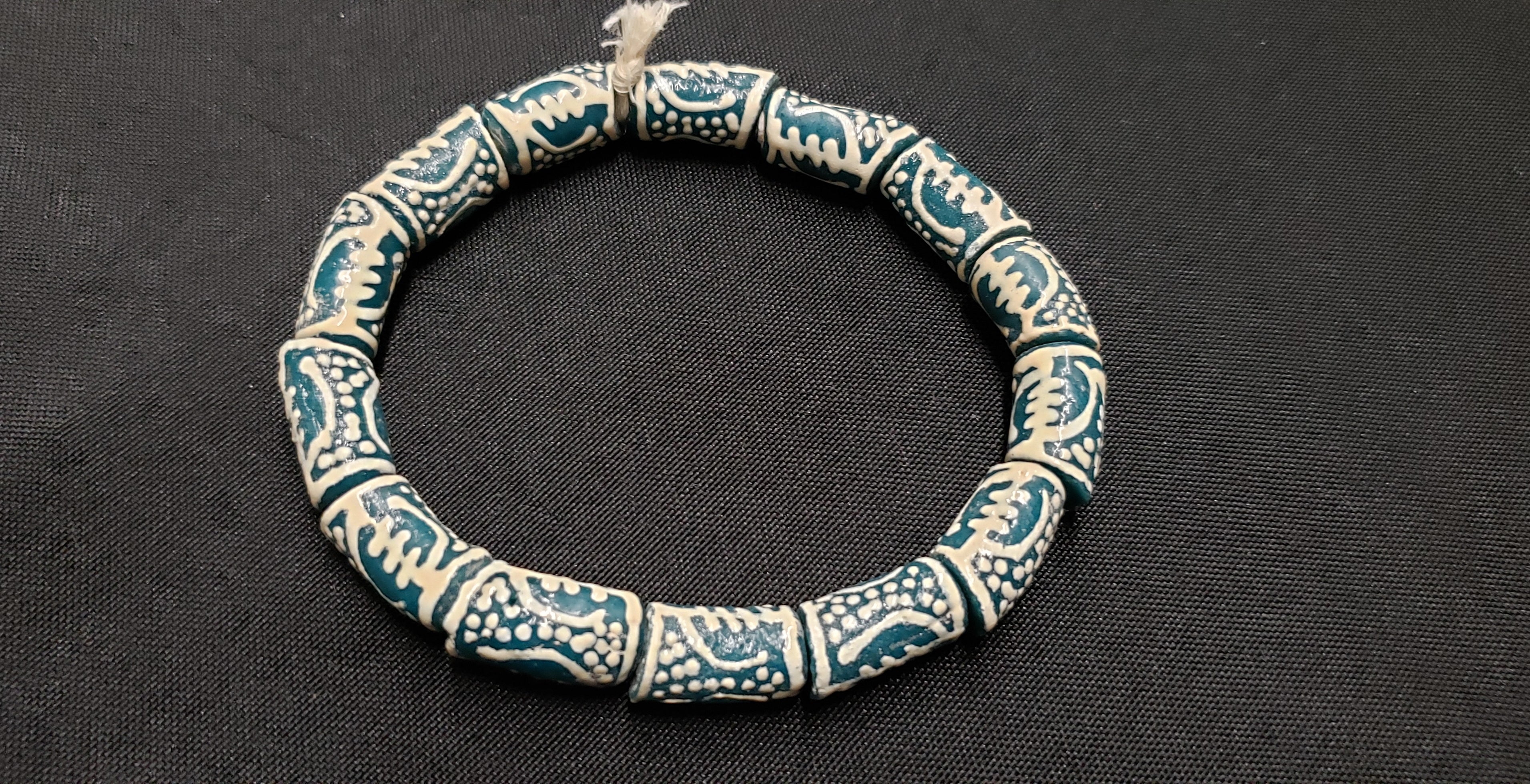 african beads gye nyame glass beads jewelry making strand top view