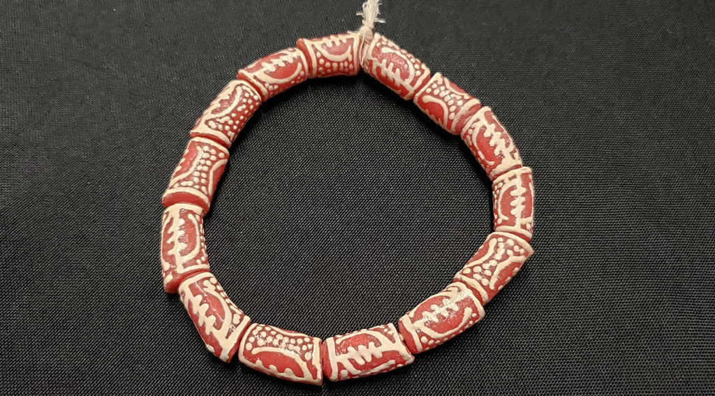 gye nyame glass beads african omnipotence detail view