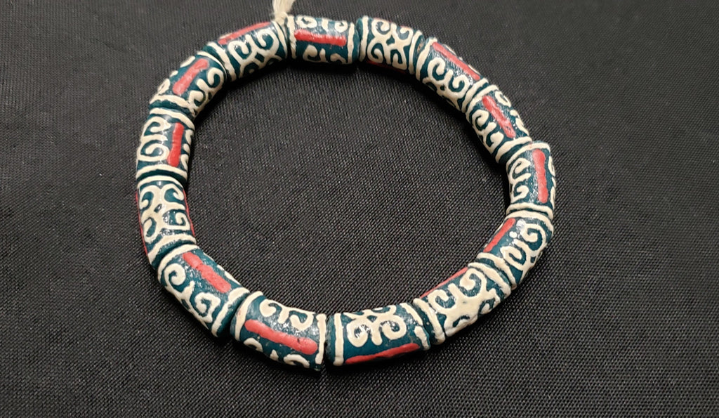 african recycled glass beads humility strength crafting meaning strand top view