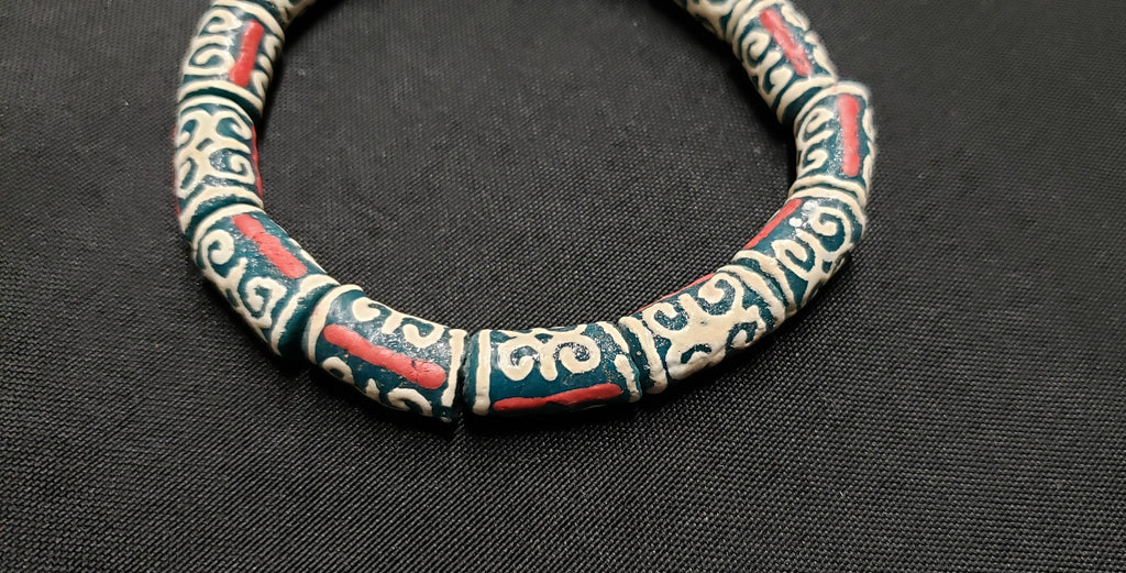 african recycled glass beads humility strength side view