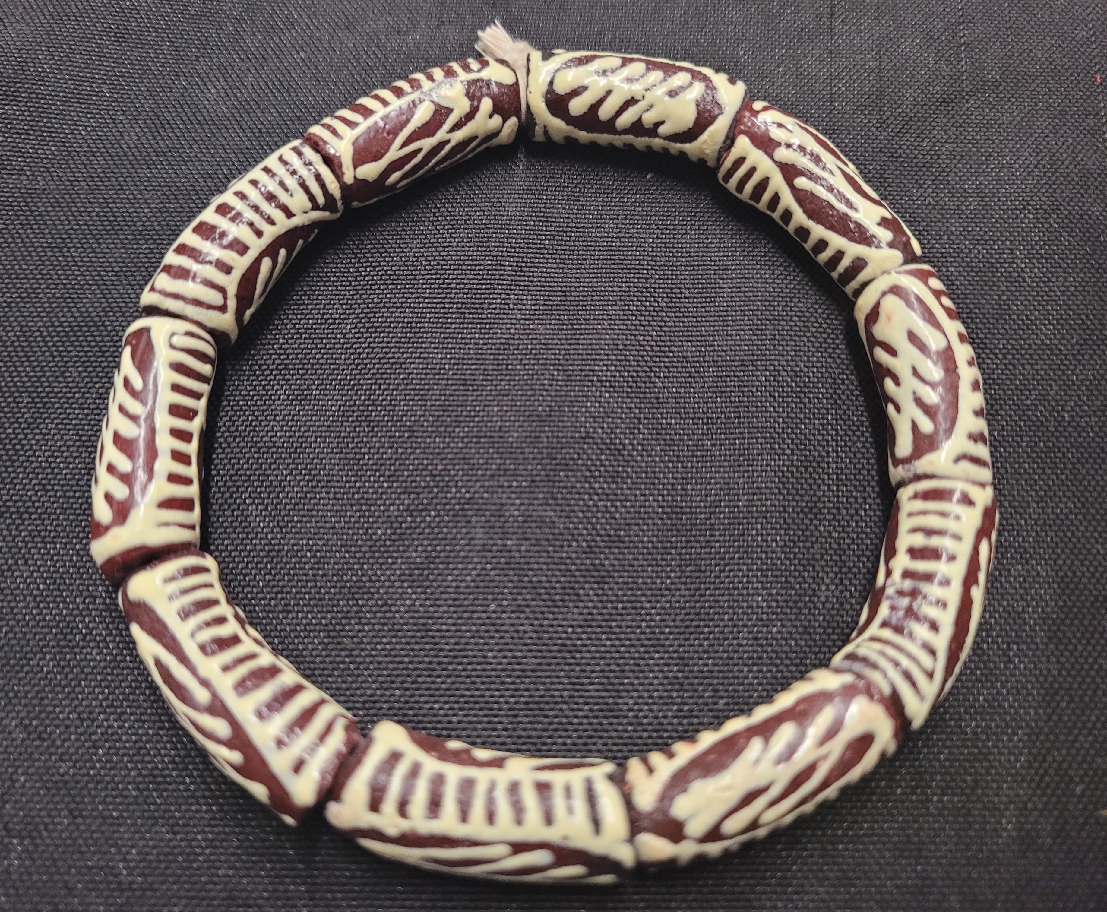 african glass beads ghana jewelry making AAB#1669 strand top view