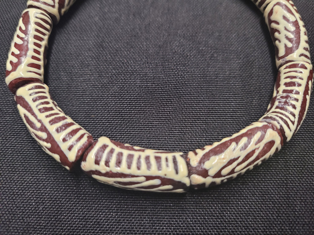 african glass beads ghana AAB#1669 side view
